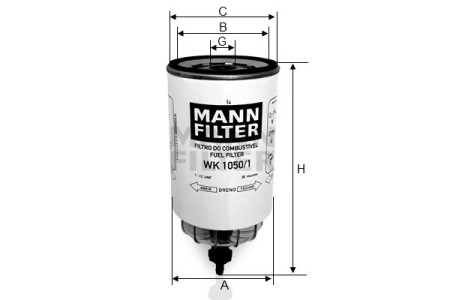 FILTRO DE COMBUSTÍVEL MANN FILTER WK1050/1