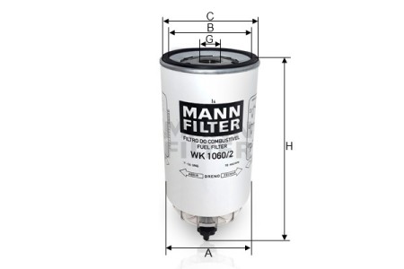 FILTRO DE COMBUSTÍVEL MANN FILTER WK1060/2 SCANIA / VOLVO BUS / VW - Imagem 2